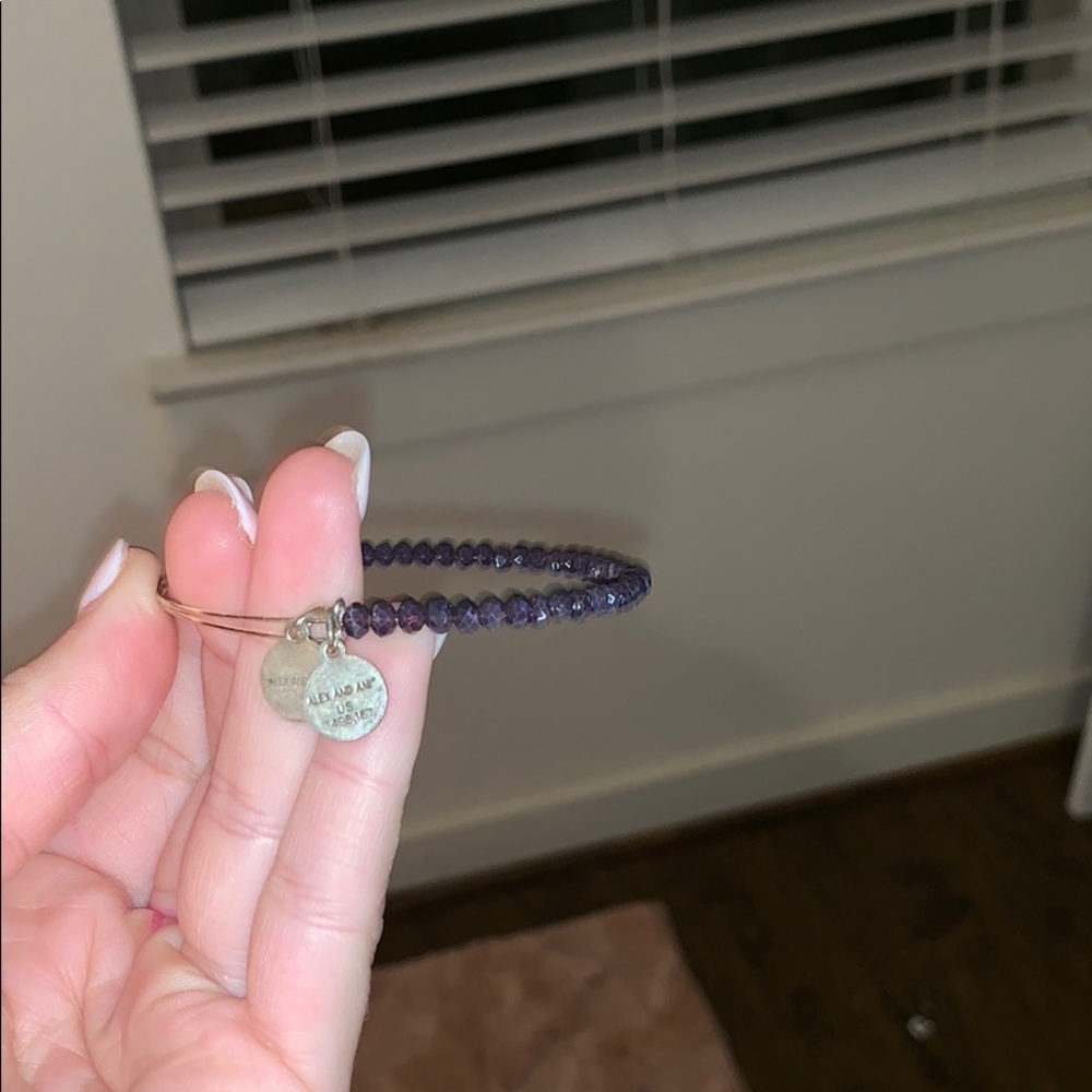 Alex and Ani purple beaded bracelet